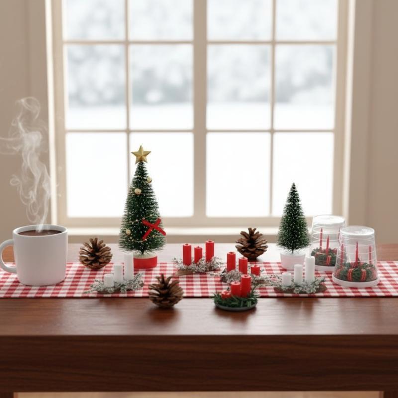 Silk Candle - ! 1:12 Miniature Dollhouse Christmas Scene